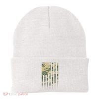 Military Camouflage USA American Flag Beanie thumb 0