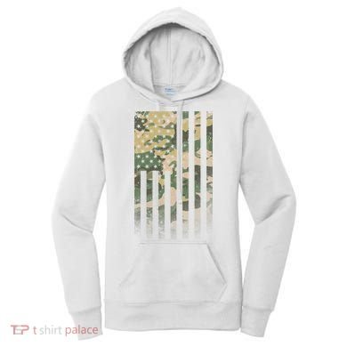 Military Camouflage USA American Flag Women's Hoodie