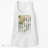 Military Camouflage USA American Flag Women's Tank Top thumb 0
