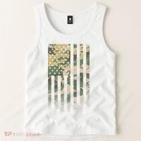 Military Camouflage USA American Flag Tank Top thumb 2