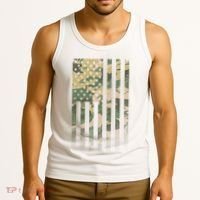 Military Camouflage USA American Flag Tank Top thumb 3