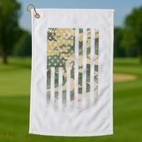 Military Camouflage USA American Flag Golf Towel thumb 1