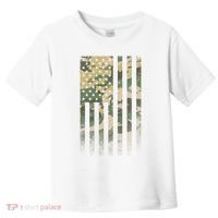 Military Camouflage USA American Flag Toddler T-Shirt thumb 0