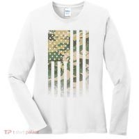 Military Camouflage USA American Flag Women's Long Sleeve Shirt thumb 0