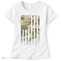 Military Camouflage USA American Flag Women's T-Shirt thumb 0