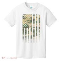 Military Camouflage USA American Flag Kids T-Shirt thumb 0