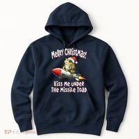 Merry Christmas Under The Missile Toad Hoodie thumb 0