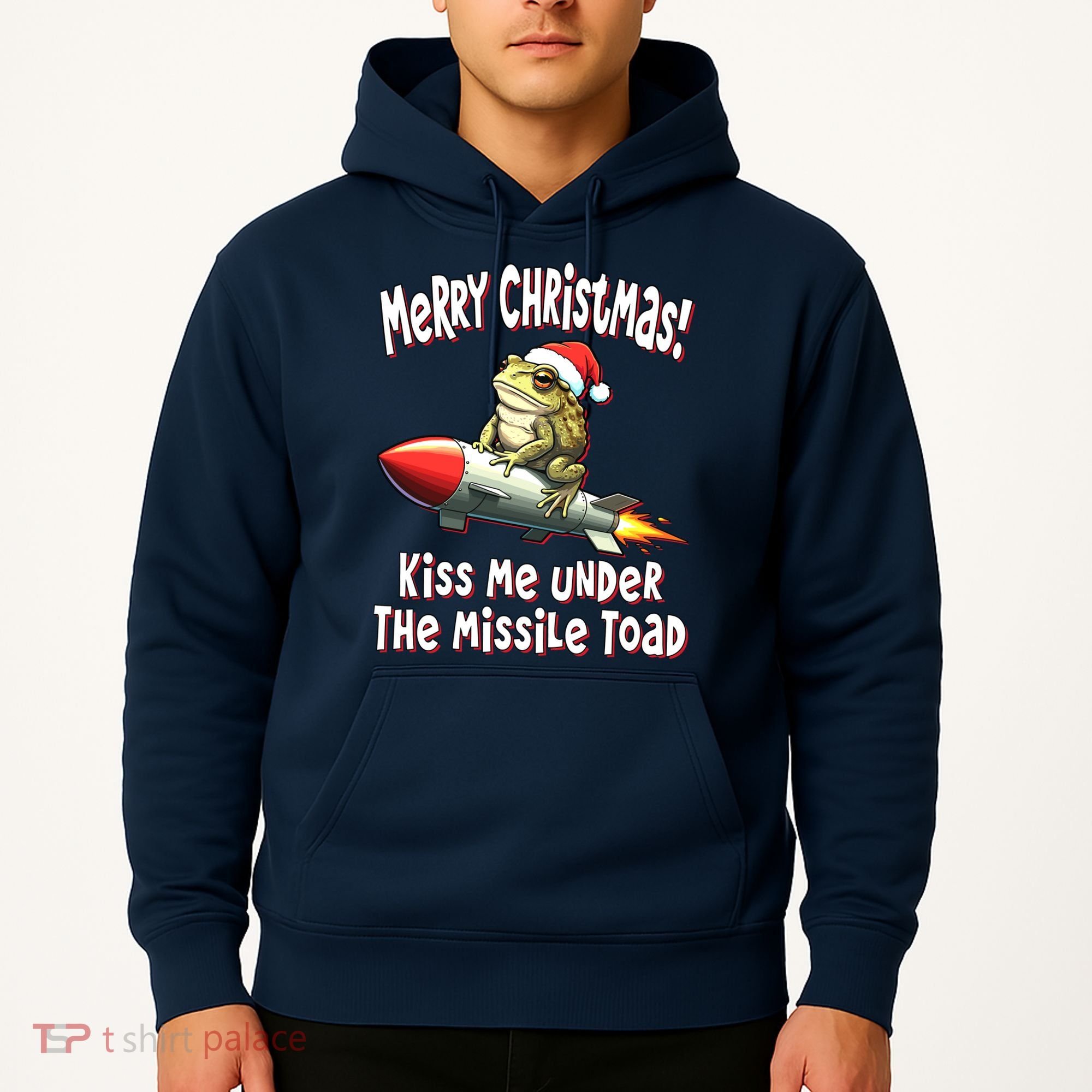Merry Christmas Under The Missile Toad Hoodie