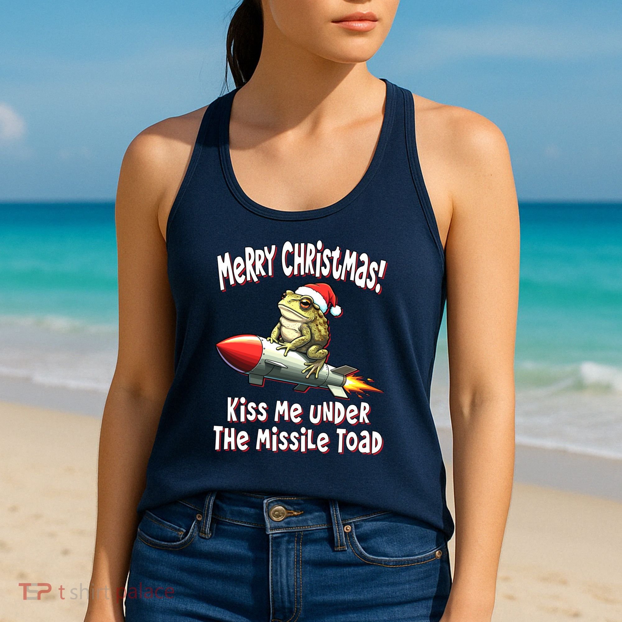 Merry Christmas Under The Missile Toad Women's Tank Top