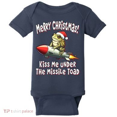 Merry Christmas Under The Missile Toad Baby Bodysuit