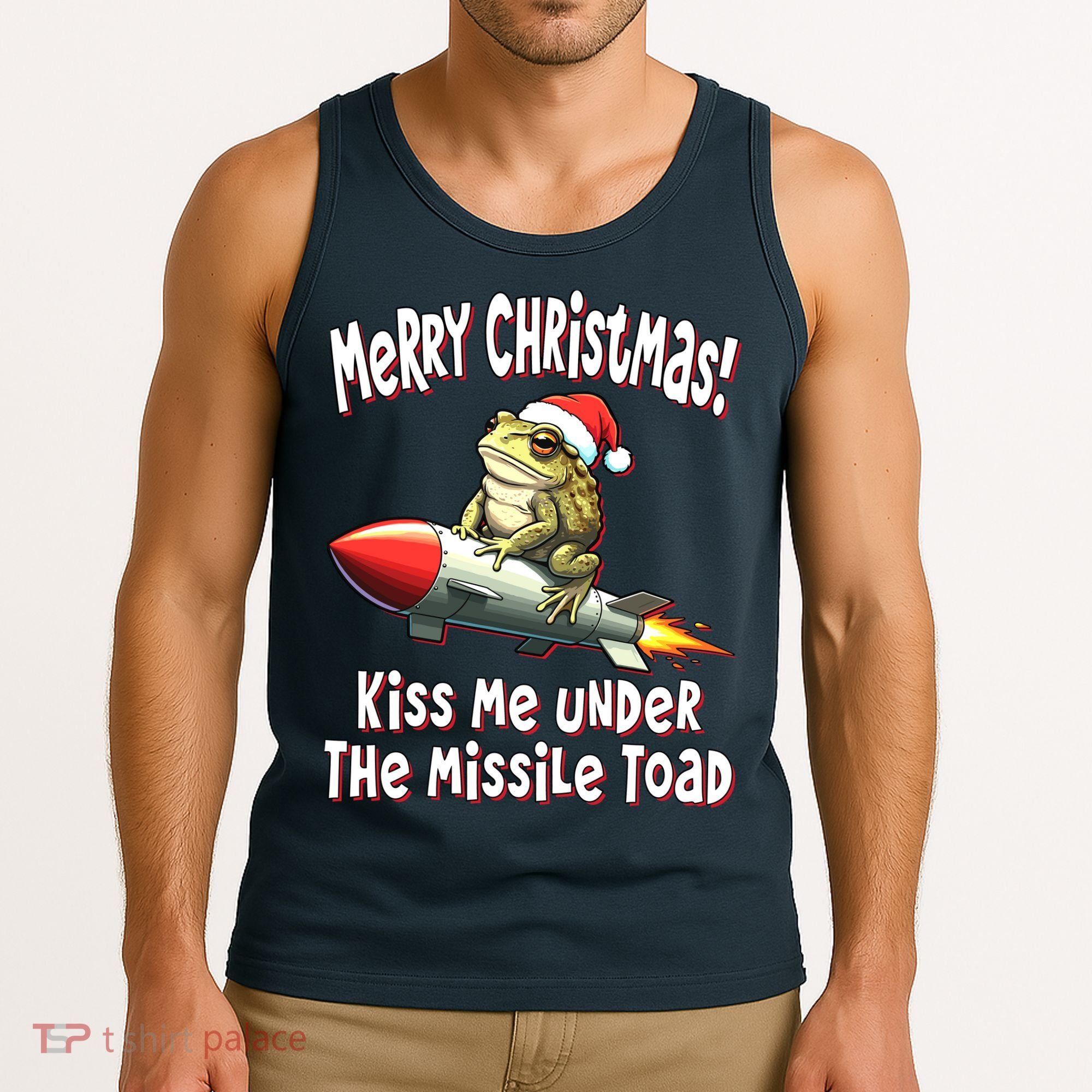 Merry Christmas Under The Missile Toad Tank Top