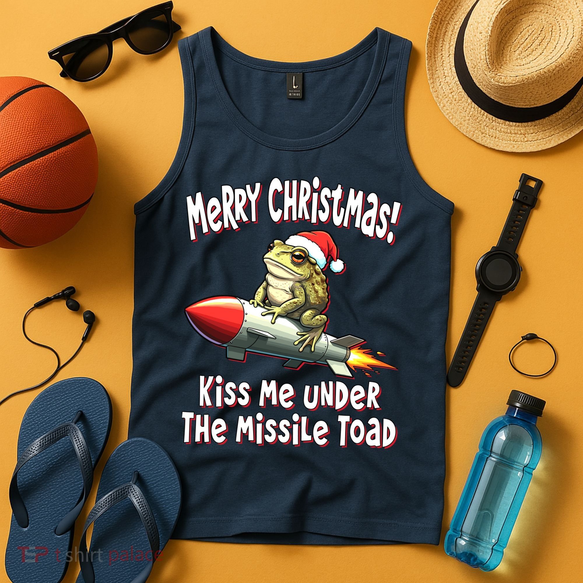 Merry Christmas Under The Missile Toad Tank Top