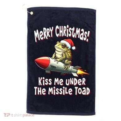 Merry Christmas Under The Missile Toad Golf Towel