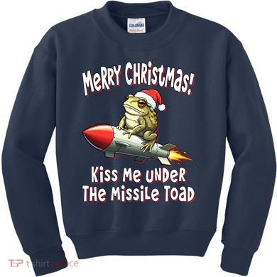 Merry Christmas Under The Missile Toad Kids Sweatshirt