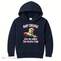 Merry Christmas Under The Missile Toad Kids Hoodie thumb 0