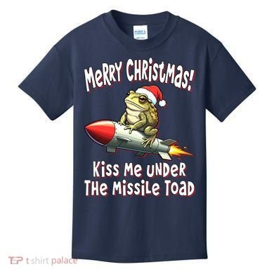 Merry Christmas Under The Missile Toad Kids T-Shirt