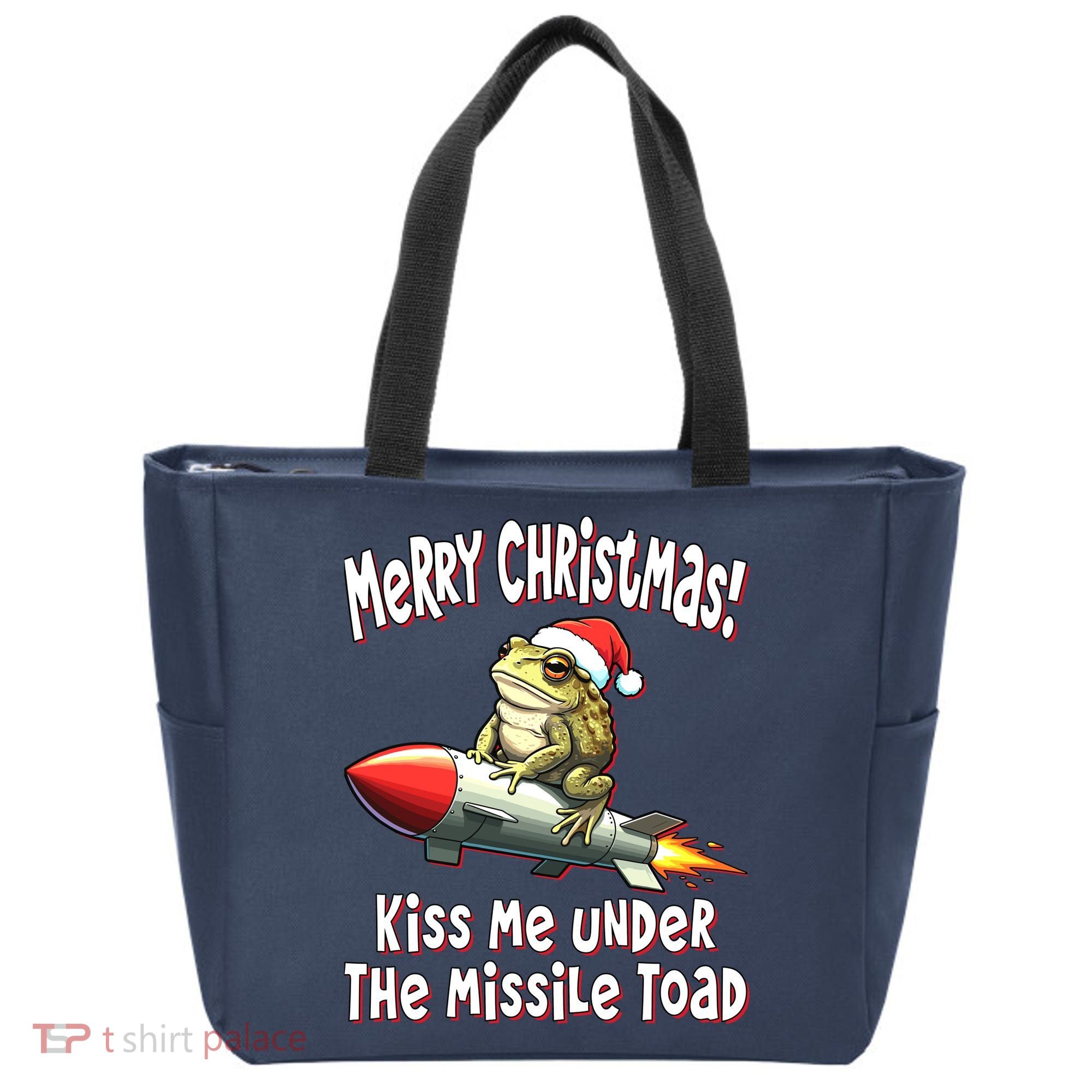 Merry Christmas Under The Missile Toad Tote Bag
