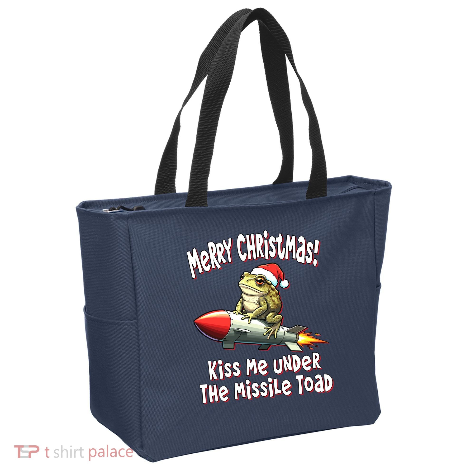 Merry Christmas Under The Missile Toad Tote Bag