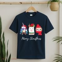 Merry Christmas Unicorn Llama Sloth Funny Wo Girl Gifts T-Shirt thumb 2
