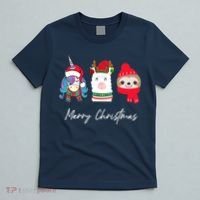 Merry Christmas Unicorn Llama Sloth Funny Wo Girl Gifts T-Shirt thumb 5