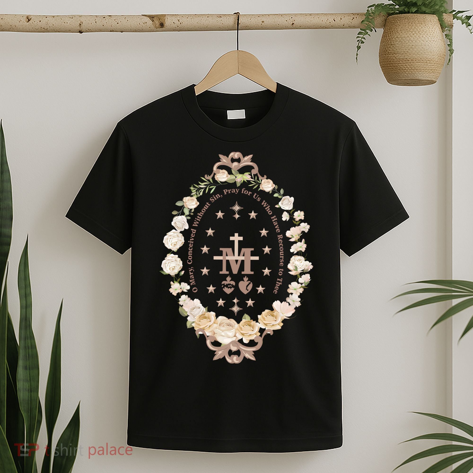 Marian Catholic Virgin Mary Catholic Gifts For Women Marian Cross T-Shirt