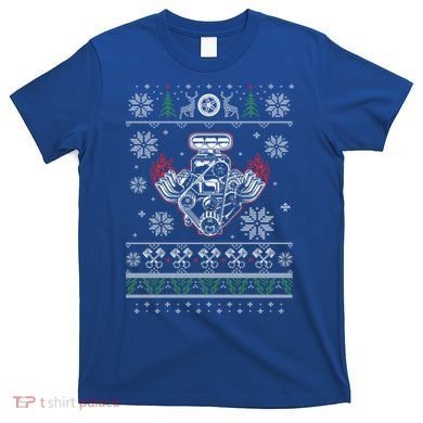 Muscle Car V8 Engine Lovers Ugly Christmas Ugly Design Cool Gift T-Shirt