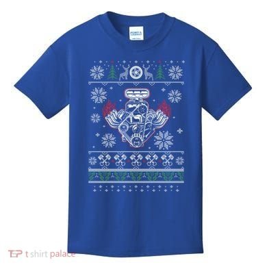 Muscle Car V8 Engine Lovers Ugly Christmas Ugly Design Cool Gift Kids T-Shirt