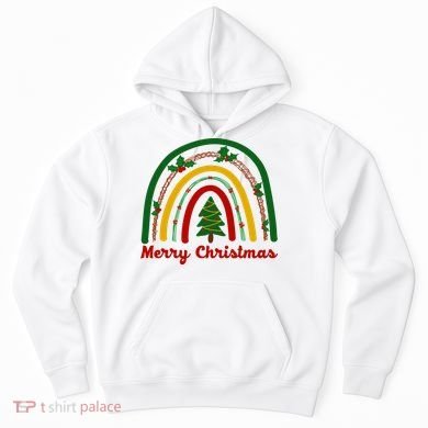 Merry Christmas Vintage Rainbow Festive Hoodie