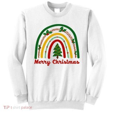 Merry Christmas Vintage Rainbow Festive Sweatshirt