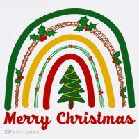 Merry Christmas Vintage Rainbow Festive T-Shirt thumb 7