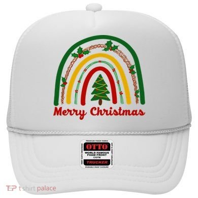 Merry Christmas Vintage Rainbow Festive Hat