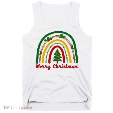 Merry Christmas Vintage Rainbow Festive Tank Top