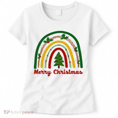 Merry Christmas Vintage Rainbow Festive Women's T-Shirt