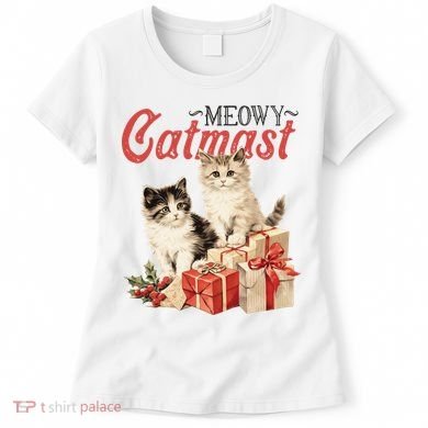 Meowy Catmas Vintage Christmas Cats Women's T-Shirt