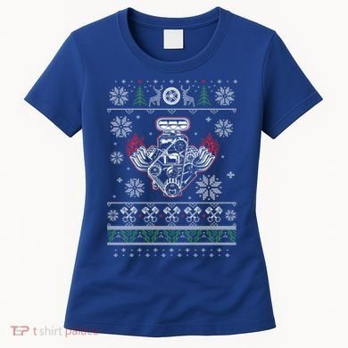 Muscle Car V8 Engine Lovers Ugly Christmas Ugly Design Gift Women's T-Shirt