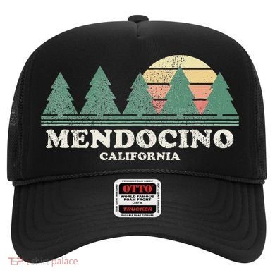 Mendocino Ca Vintage Throwback Retro 70s Design Hat