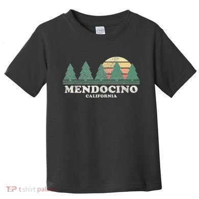 Mendocino Ca Vintage Throwback Retro 70s Design Toddler T-Shirt