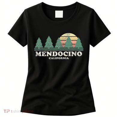 Mendocino Ca Vintage Throwback Retro 70s Design Women's T-Shirt