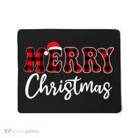 Merry Christmas With Black And Red Plaid Family Mousepad thumb 0
