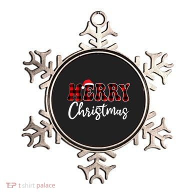 Merry Christmas With Black And Red Plaid Family Ornament