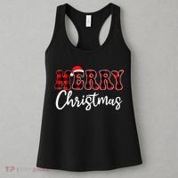 Merry Christmas With Black And Red Plaid Family Women's Tank Top thumb 3
