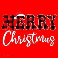 Merry Christmas With Black And Red Plaid Family Santa Hat thumb 1