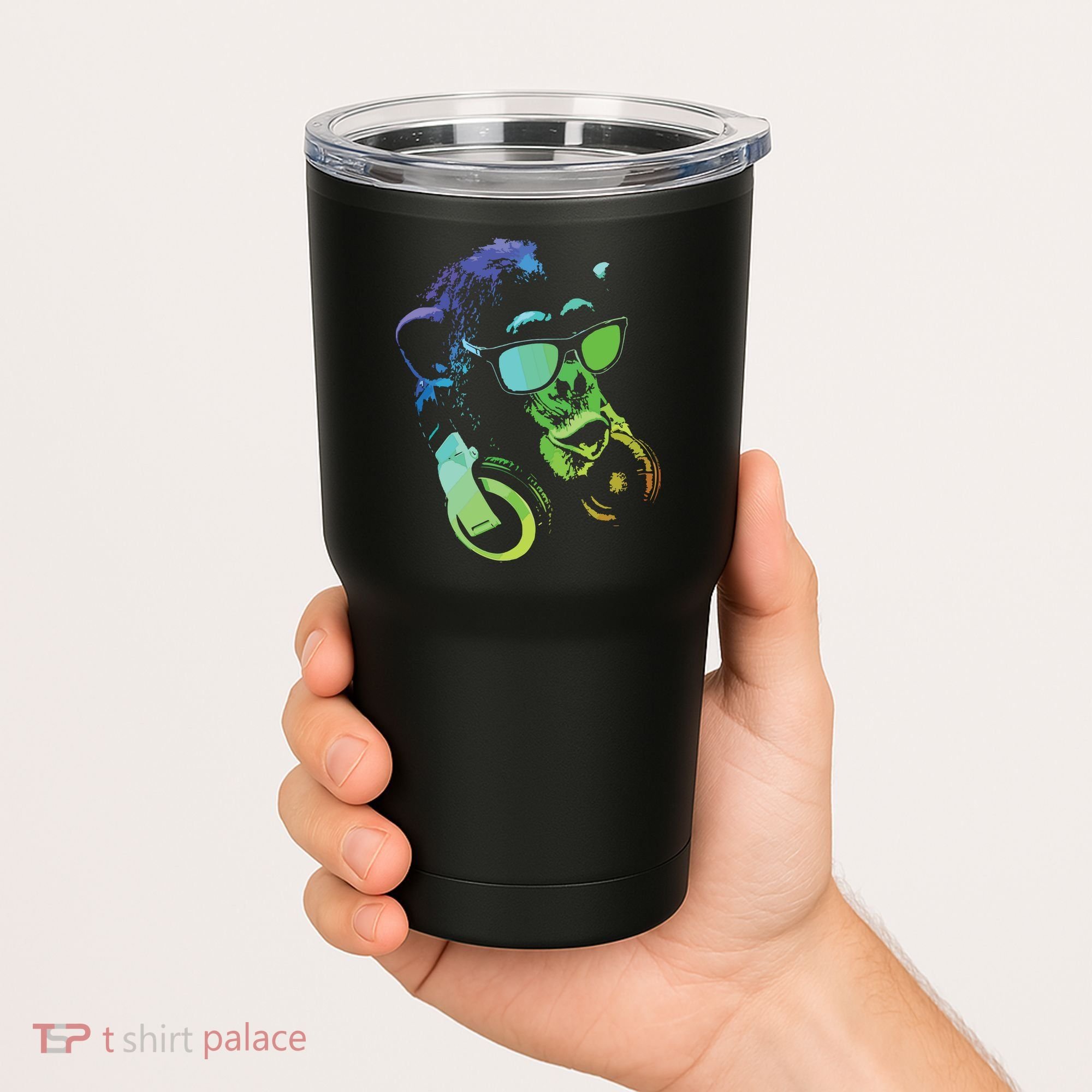 Monkey Chimp With Sunglasses And Headphones Tumbler
