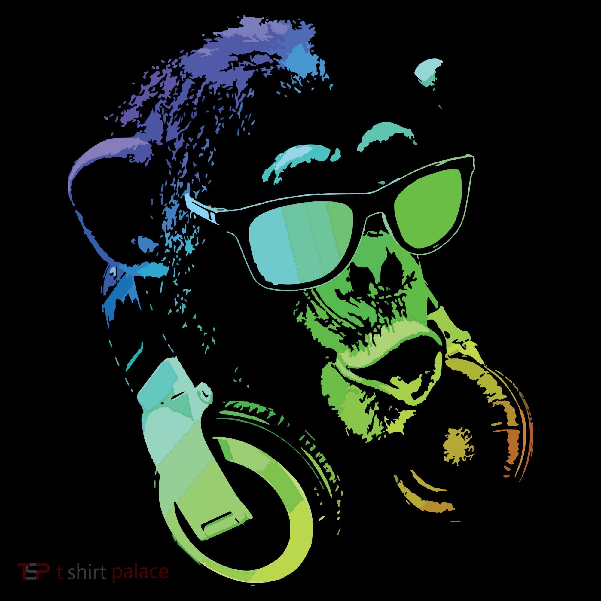 Monkey Chimp With Sunglasses And Headphones Ornament