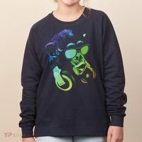 Monkey Chimp With Sunglasses And Headphones Women's Sweatshirt thumb 0