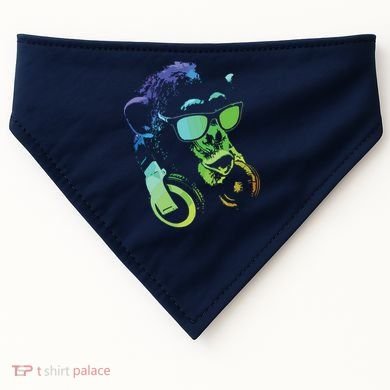 Monkey Chimp With Sunglasses And Headphones USA-Made Doggie Bandana