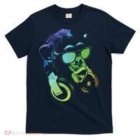 Monkey Chimp With Sunglasses And Headphones T-Shirt thumb 0