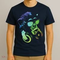 Monkey Chimp With Sunglasses And Headphones T-Shirt thumb 3