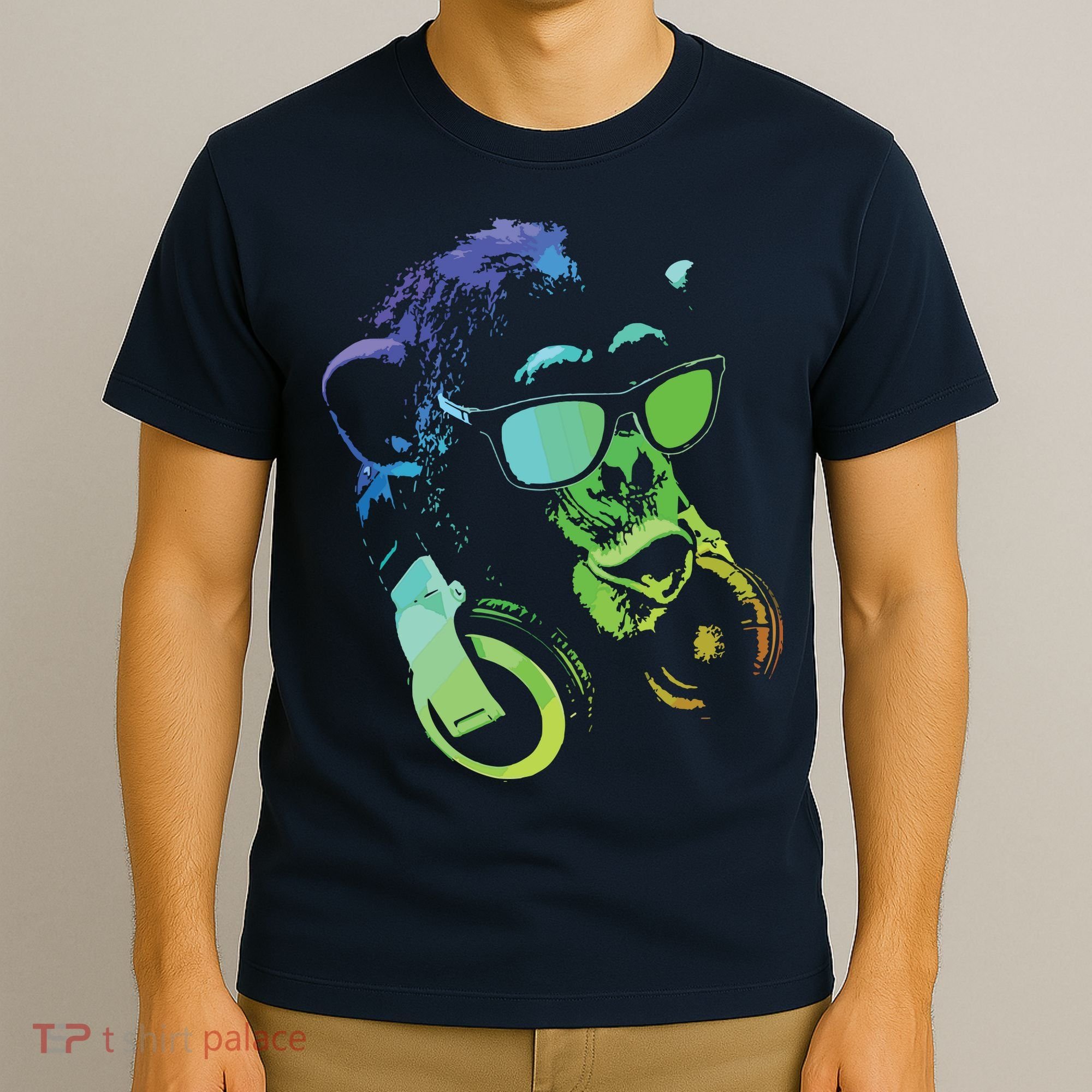 Monkey Chimp With Sunglasses And Headphones T-Shirt