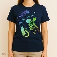Monkey Chimp With Sunglasses And Headphones T-Shirt thumb 4